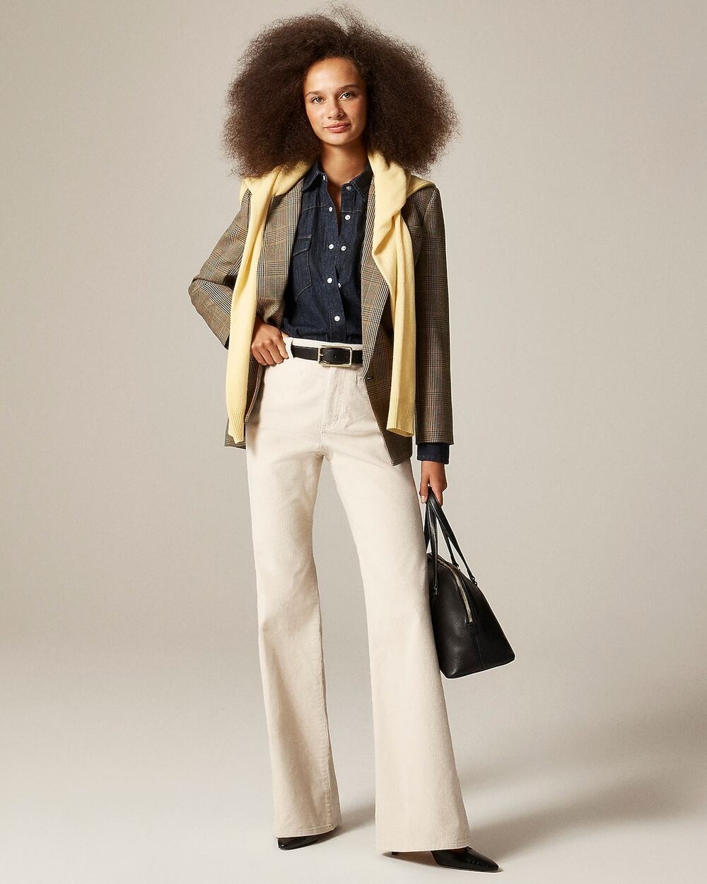 J. Crew Women's Vintage Flare Pant In Corduroy Stretch Pale Bone Size 28 NWT